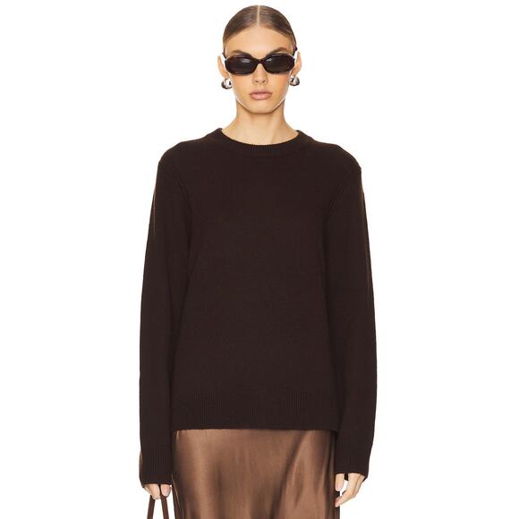 Rue Sophie Villette Crew Neck Sweater Wool Cashmere Quiet Luxury Brown S - Picture 1 of 8